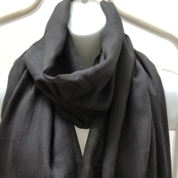 SCARF/STOLE, 100% MODAL, BLACK Colour - Picture 1 of 8